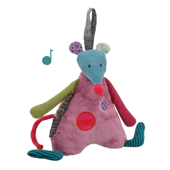 Mouse By Moulin Roty Musical Activity Plush Toy Made In France New Age 0+ Unisex - Picture 1 of 17